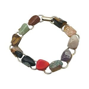 Vintage Polished Multi-Color‎ Stone Bracelet